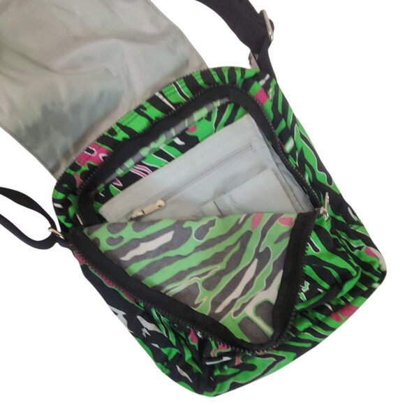 Kipling Lancelot Crossbody Bag Wild Green Zebra Print Adjustable Strap Retro - Picture 8 of 11